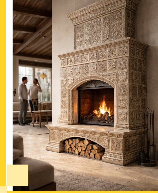 Купить изразцовый камин в Кондопоге от 253800 р. | ЭриданКнп