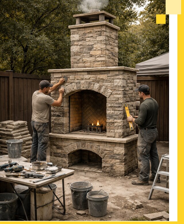 Проектирование и установка уличных каминов в Кондопоге