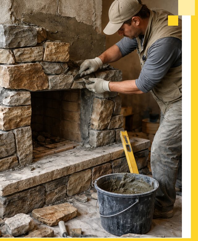 Изготовление и установка каменных каминов под ключ в Кондопоге