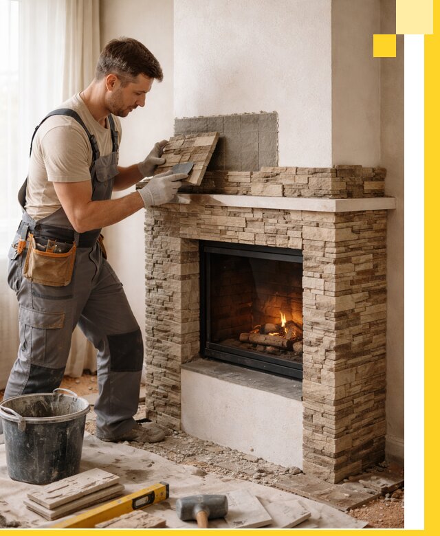 Изготовление и монтаж каминов для дома под ключ в Кондопоге