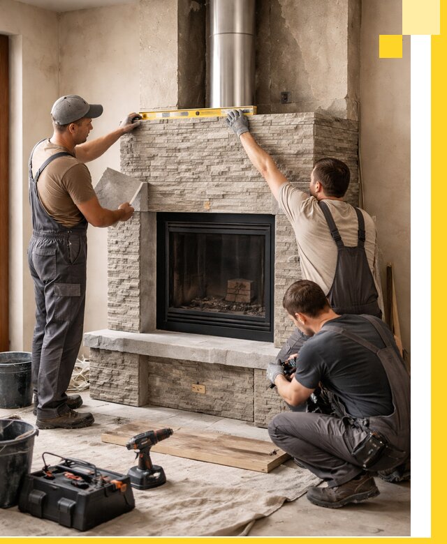 Профессиональный монтаж каминов под ключ в Кондопоге для дома