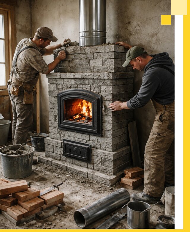 Производство, поставка и монтаж дровяных печей в Кондопоге