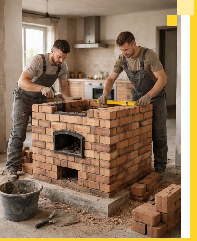 Установка и монтаж печей в частном доме в Кондопоге под ключ