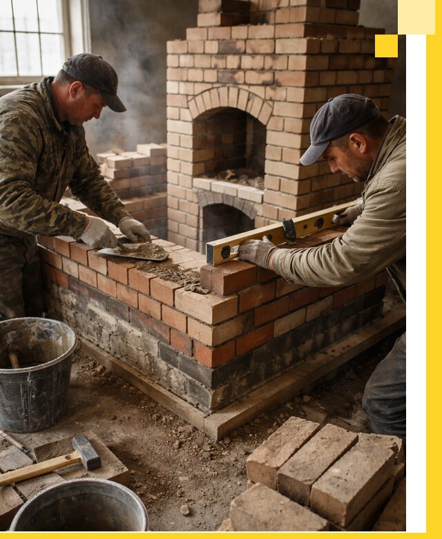 Изготовление и монтаж печей и каминов из кирпича в Кондопоге