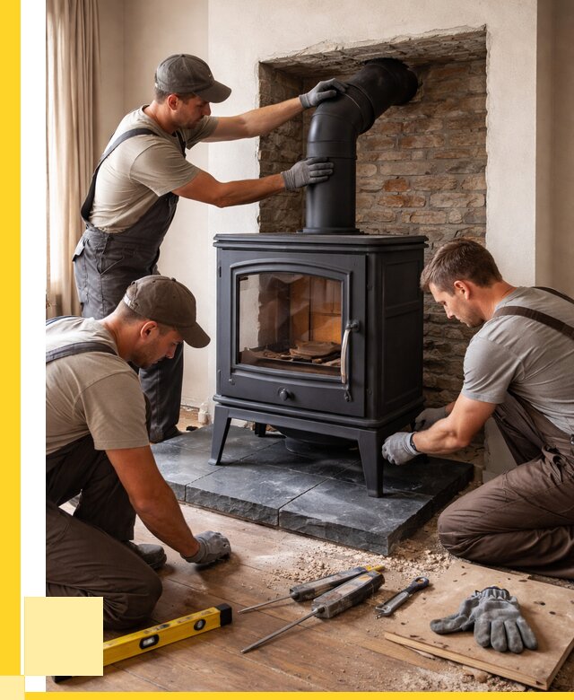 Монтаж печи камина в частном доме в Кондопоге от 25380 р. | ЭриданКнп