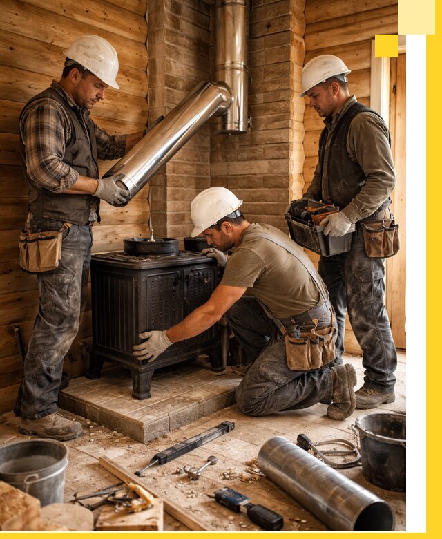 Профессиональный монтаж банных печей и дымоходов в Кондопоге