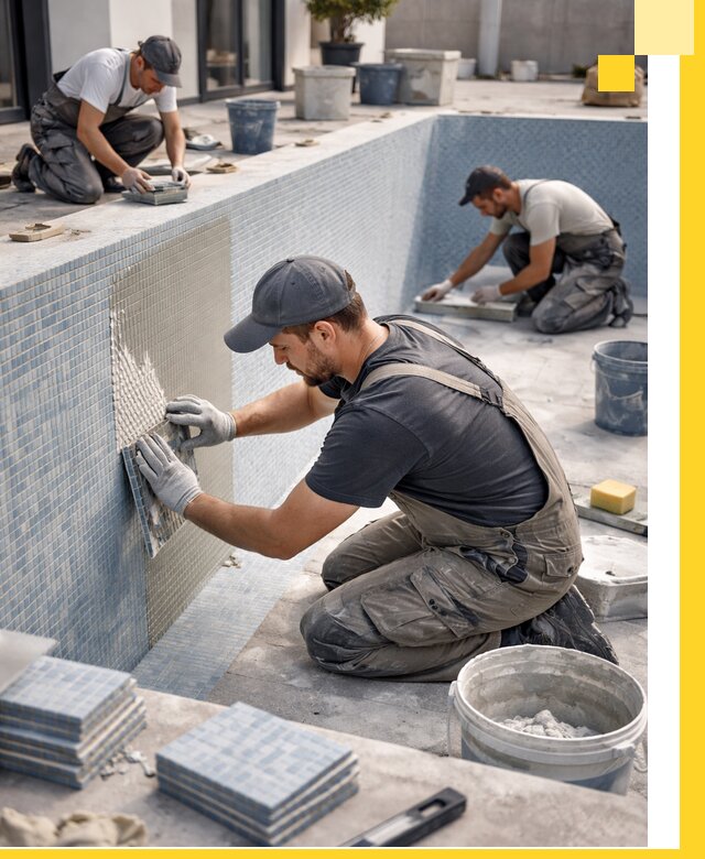 Облицовка бассейнов в Кондопоге плитка мозаика гидроизоляция