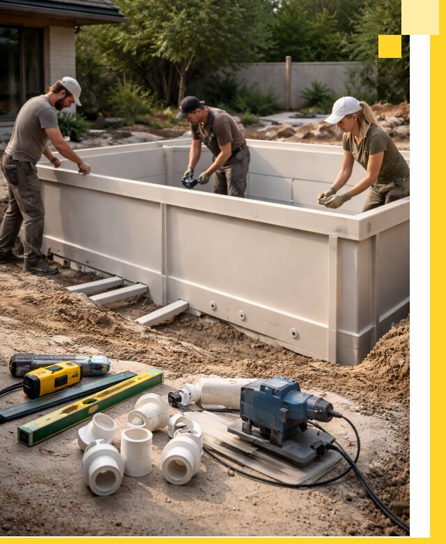 Установка полипропиленовых бассейнов под ключ в Кондопоге