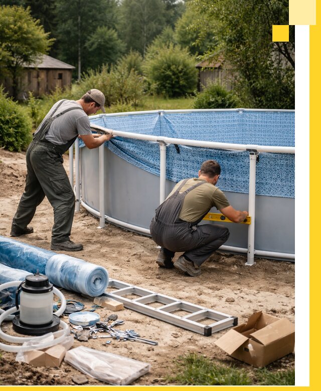 Установка и монтаж каркасных бассейнов в Кондопоге под ключ