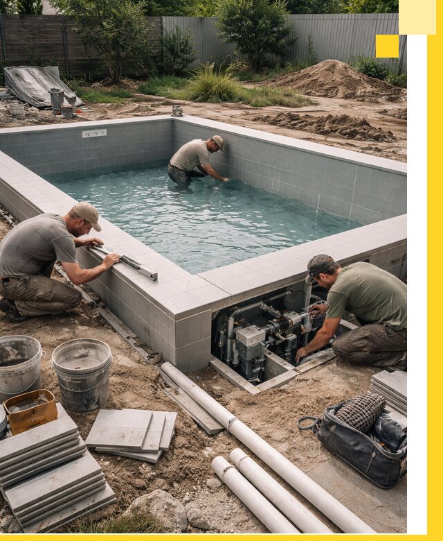 Строительство и монтаж бассейнов для дачи под ключ в Кондопоге