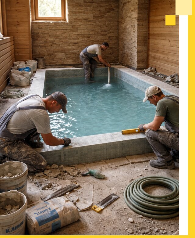 Проектирование и строительство бассейнов для бани в Кондопоге