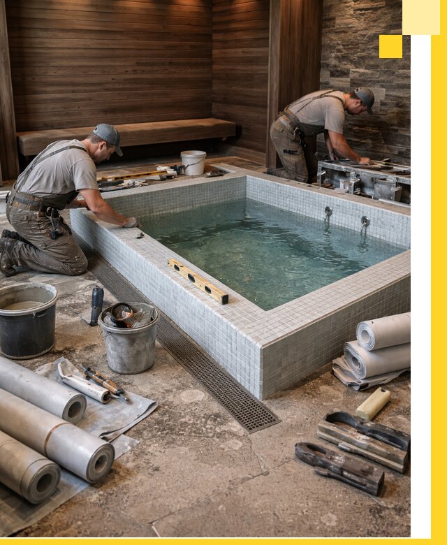 Установка и строительство бассейнов для сауны в Кондопоге