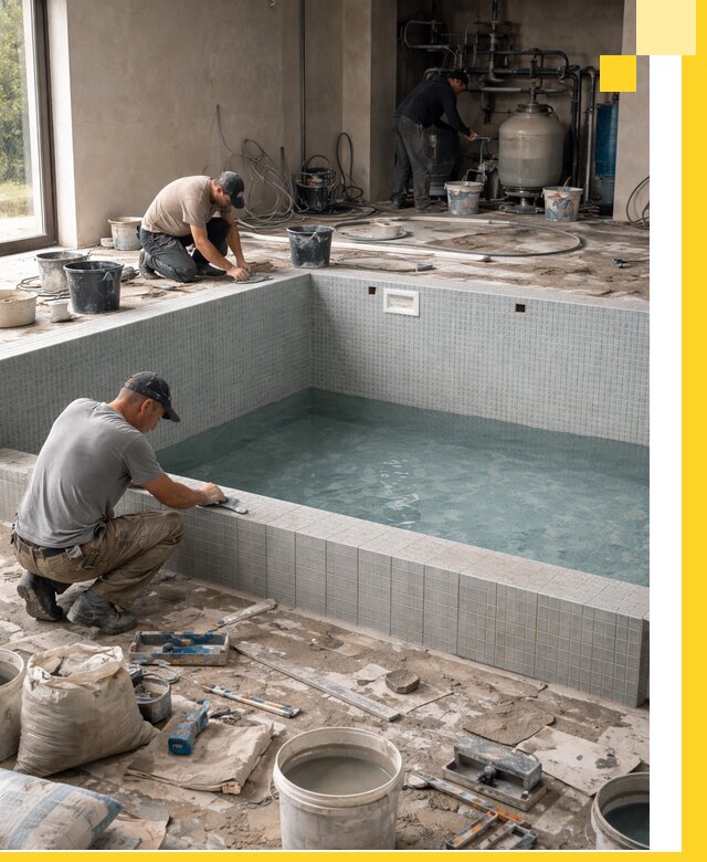 Строительство и монтаж бассейнов в помещении в Кондопоге