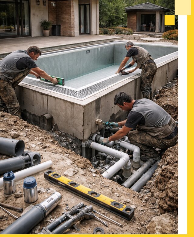 Строительство переливных бассейнов в Кондопоге под ключ