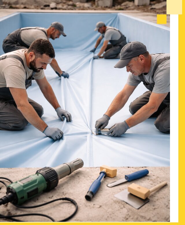 ПВХ пленка для бассейнов с монтажом и гарантией в Кондопоге