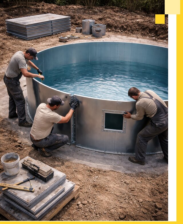 Круглые бассейны под ключ в Кондопоге проектирование и монтаж