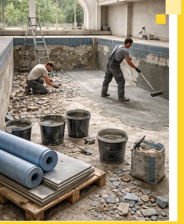 Реконструкция бассейнов в Кондопоге: ремонт, гидроизоляция