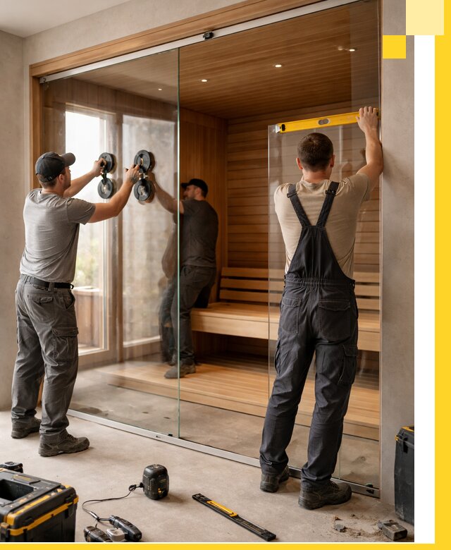 Производство и монтаж стеклянных саун под ключ в Кондопоге