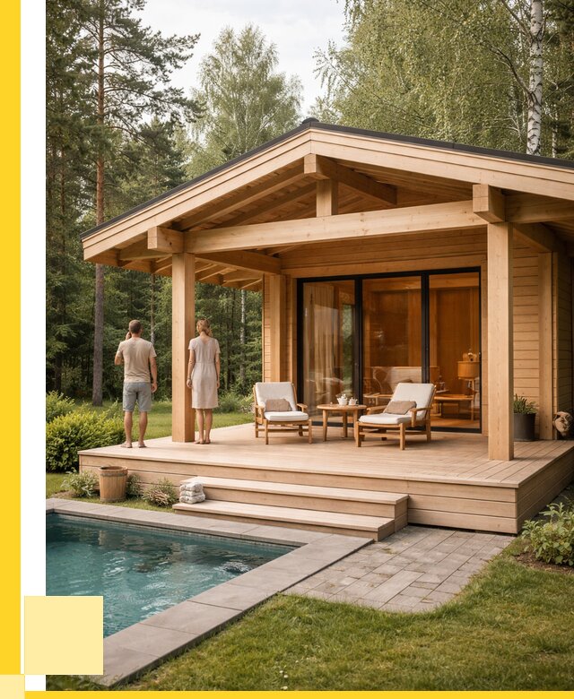 Бани с террасой под ключ в Кондопоге от 609120 р. | ЭриданКнп