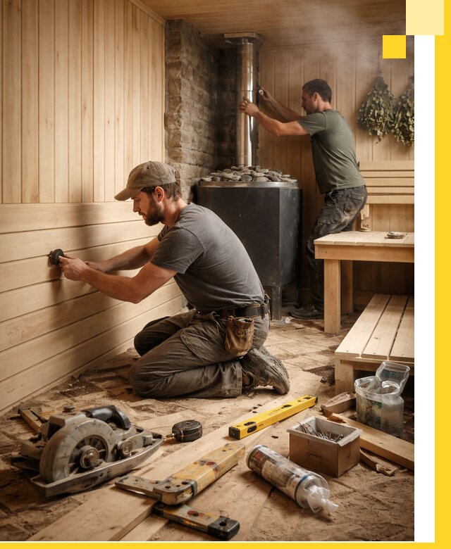 Полное строительство и оснащение парных под ключ в Кондопоге