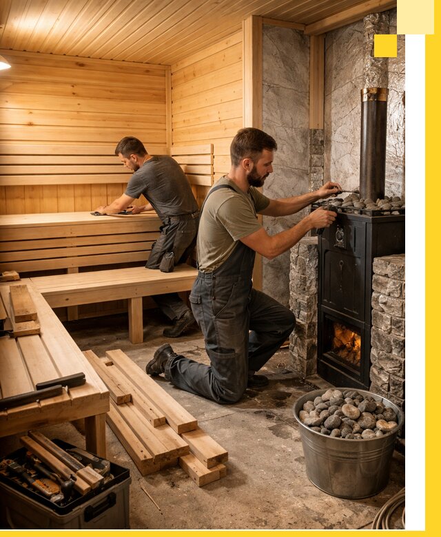 Дизайн и строительство интерьеров бань под ключ в Кондопоге