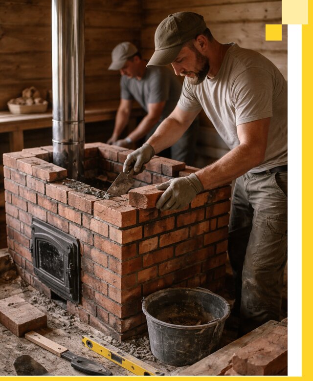 Кирпичные печи для бани под ключ в Кондопоге, проект и монтаж