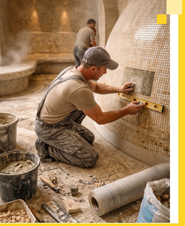 Хамам под ключ в Кондопоге: проектирование, строительство, отделка