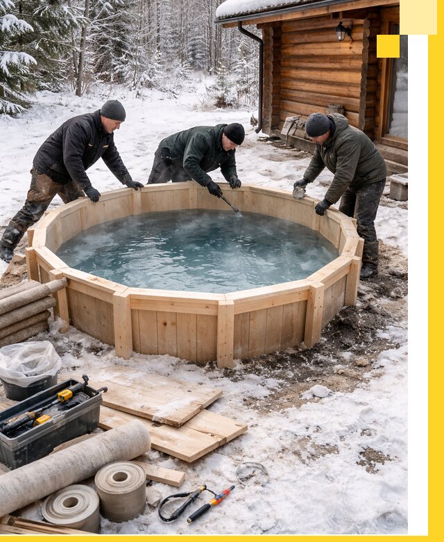 Изготовление и установка ледяных купелей под ключ в Кондопоге